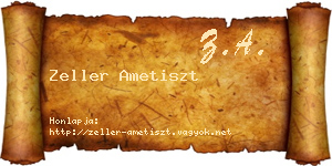 Zeller Ametiszt névjegykártya